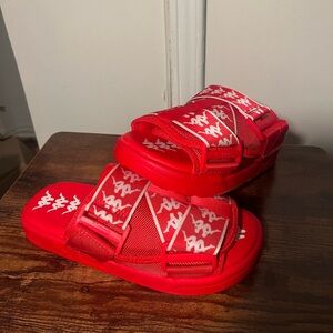 NWT Kappa Unisex 222 Banda Mitel 1 Slides in Red White